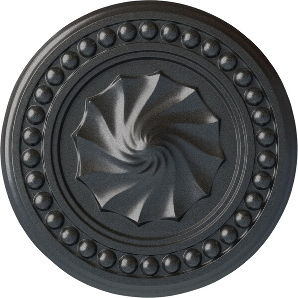 Ekena Millwork Foster Shell Ceiling Medallion (Fits Canopies up to 9 5/8"), Hand-Painted Pewter, 15 3/4"OD x 2"P CM15FOPES - main